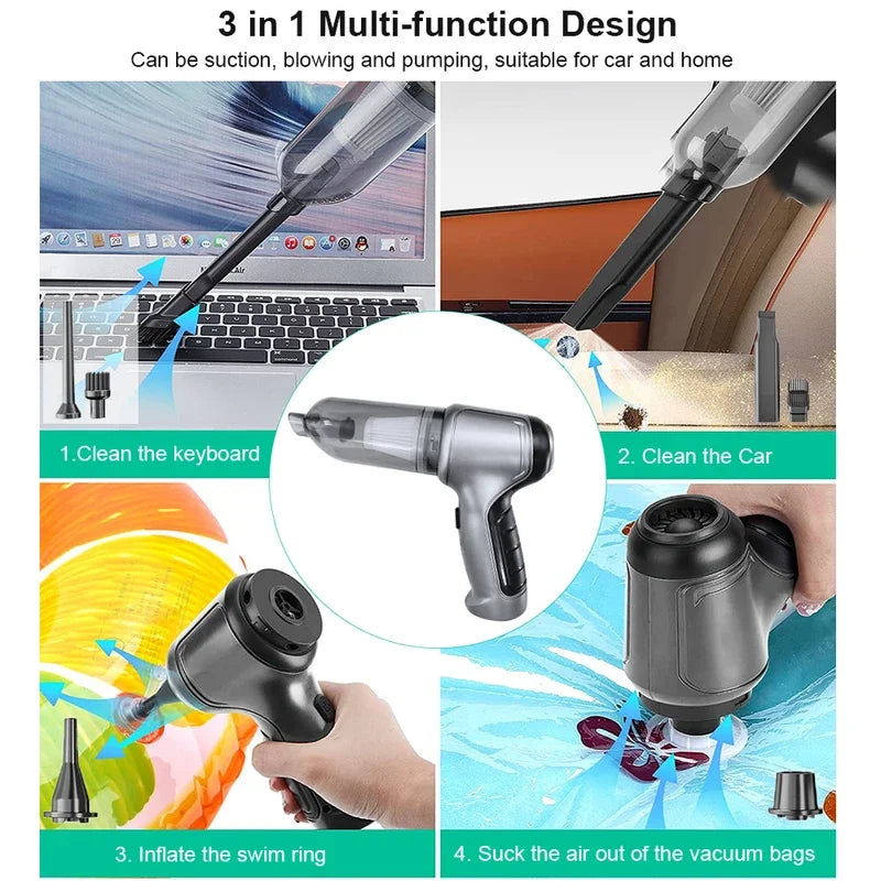 Car Vacuum Cleaner 26000PA Strong Suction Wireless Portable Vacuum